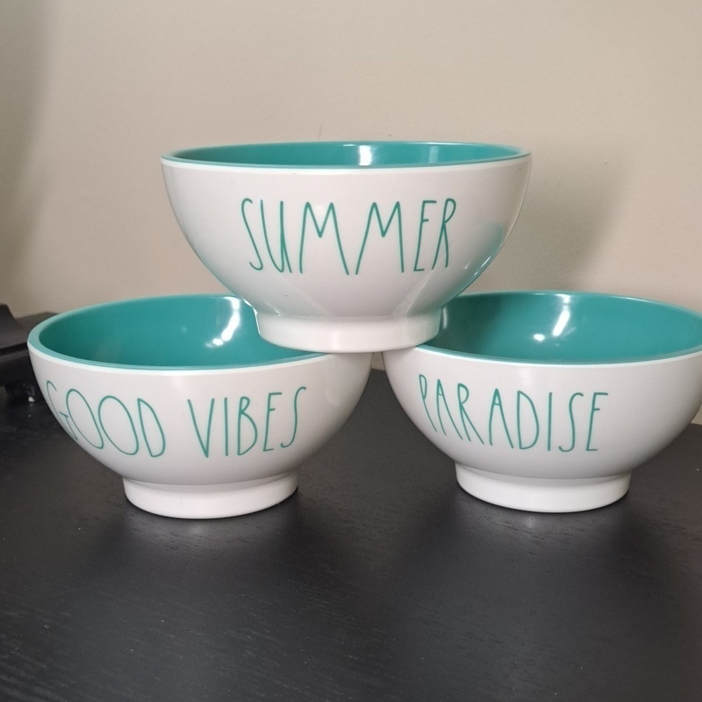 3 Rae Dunn Melamie Cereal Bowls Blue Interior  Paradise Good Vibes and S…